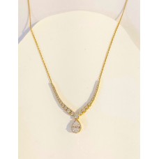 Κολιέ Σε Κίτρινο Χρυσό 14Κ - Δάκρυ με ζιργκον (N271) (μέρος σετ)